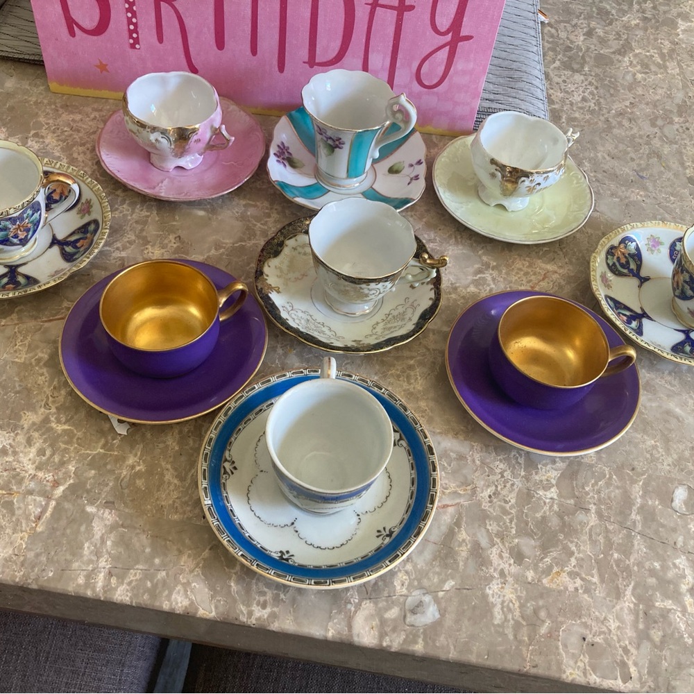 Elegant Multicolor Teacup and Saucer Set. The Set or individual cup and saucer